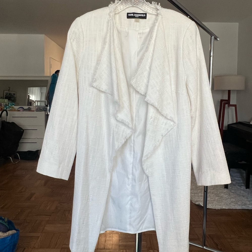 Karl Lagerfeld tweed long jacket